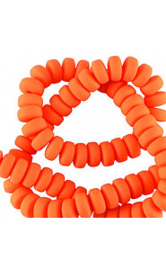 Polymer beads rondelle 7mm - Neon orange